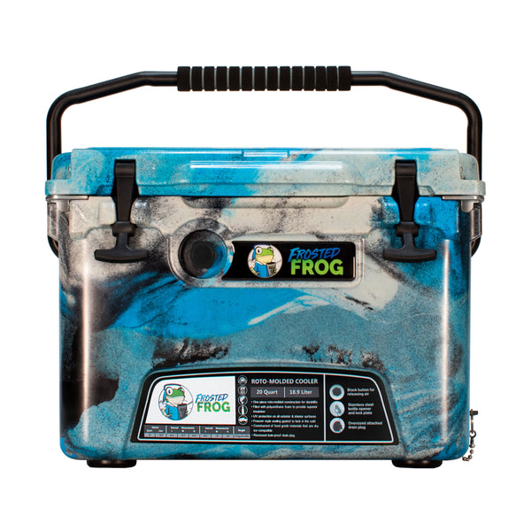 Frosted Frog 45 Quart Roto-Molded Commercial Grade Insulated Cooler, Blue Camo