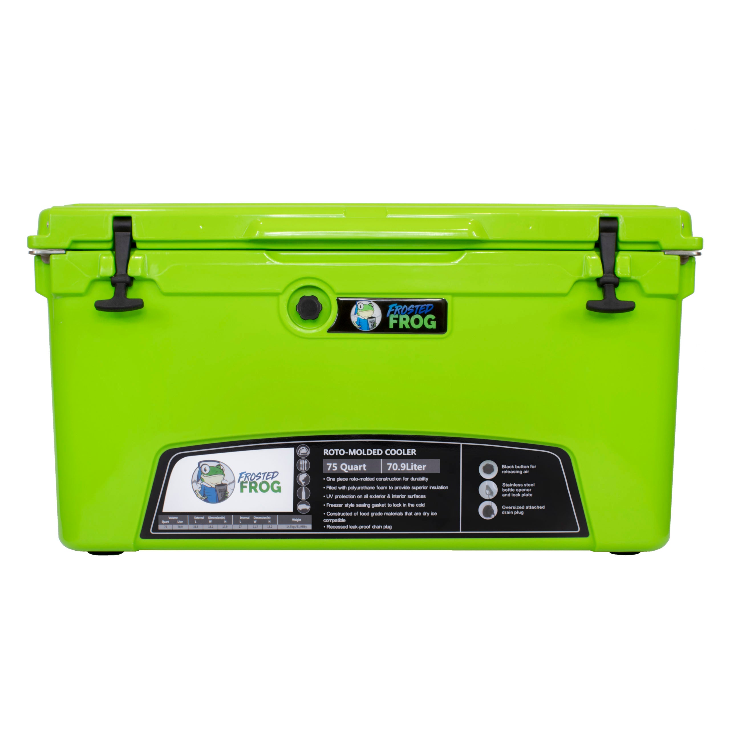 Frosted Frog 75 QT Rotomolded Cooler – Original Green, 75QT – Pro UTV Parts