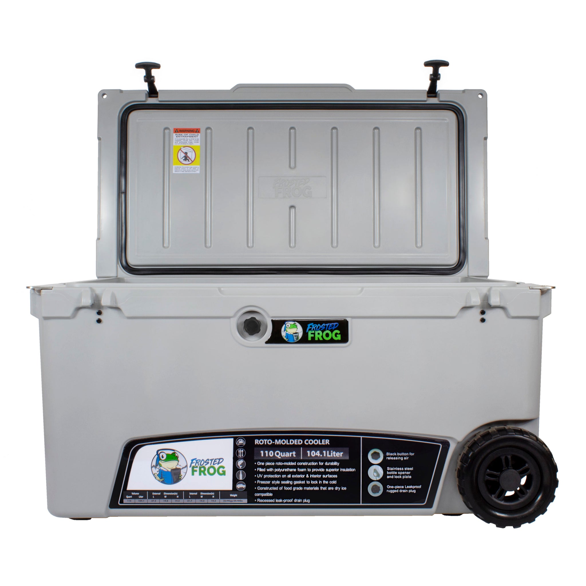 Frosted Frog 110 QT Cooler with Wheels – Cool Gray, 110QT – Pro