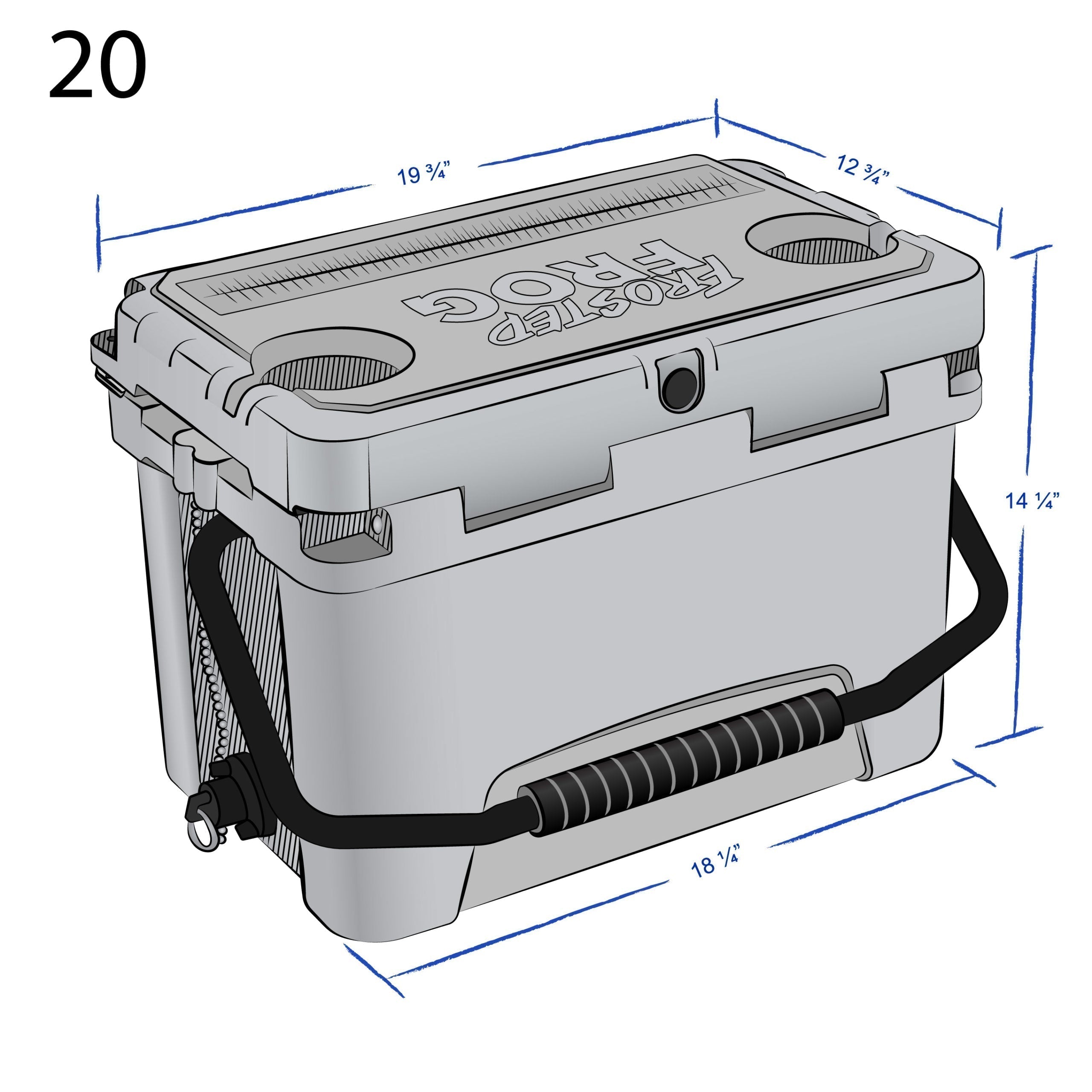 Frosted Frog 20QT Cooler – Cool Gray, 20QT – Pro UTV Parts